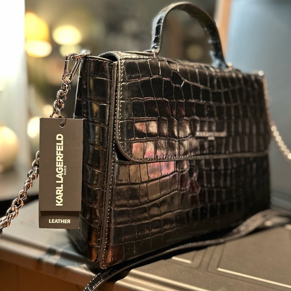 KARL LAGERFELD PARIS CHARLOTTE SATCHEL HANDBAG/CROSSBODY NWT $398 - Picture 2 of 13